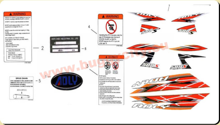 Aufkleber, Adly Herkules Hurricane 500