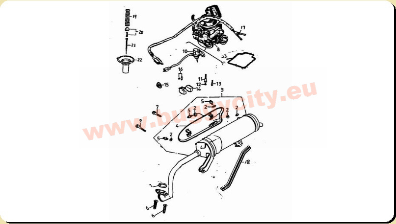 Auspuff, Vergaser, Adly Buggy 125