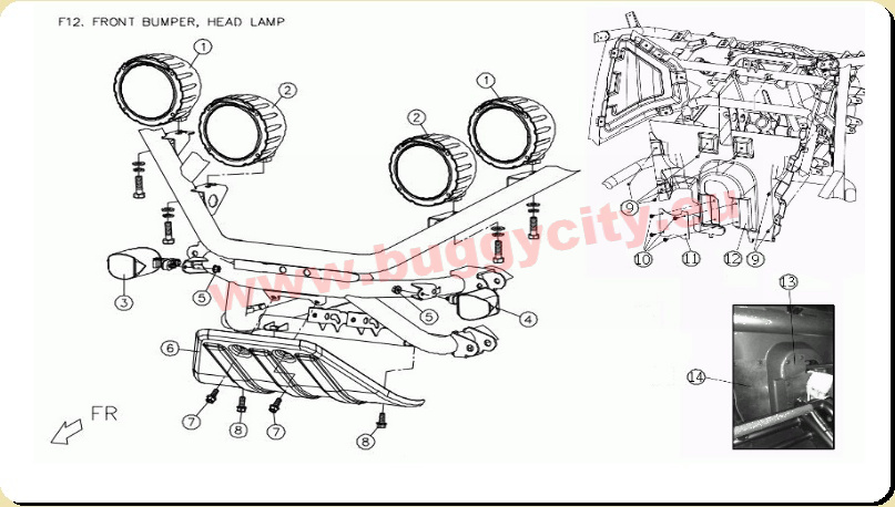 Frontbumper, Scheinwerfer, PGO Bugracer 600i