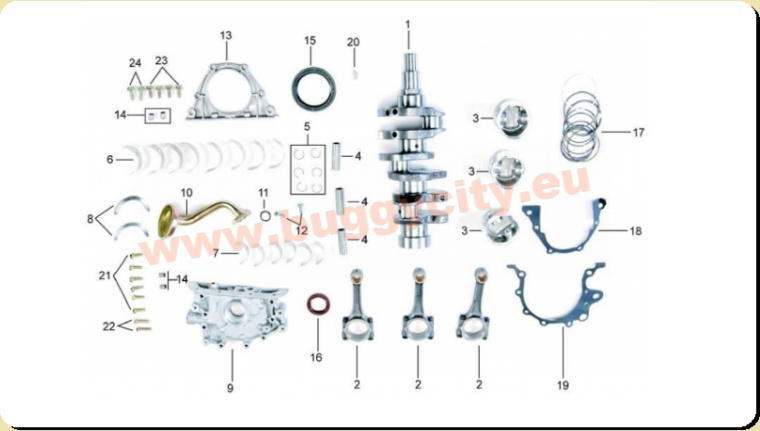 Kurbeltrieb, Ölpumpe, 800cc Motor