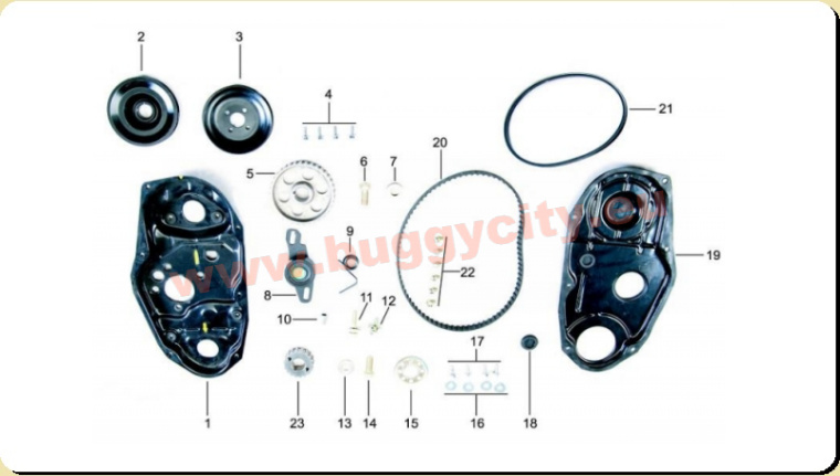 Zahnriemen, Abdeckungen, Riemenscheiben, 800cc Motor