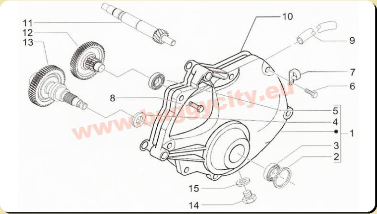 Reduktionsgetriebe, PGO Bugracer 500i