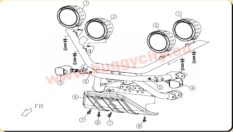 Scheinwerfer, Frontrahmen, PGO Bugracer