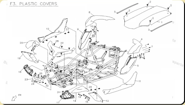 Plastic Covers, Vewrkleidung, PGO Bugracer 600i