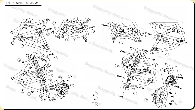 Querlenker vorne, A-Arms, PGO Bugracer 600i