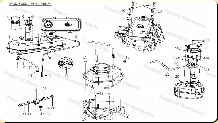 Tank, Benzinpumpe, PGO Bugracer 600i