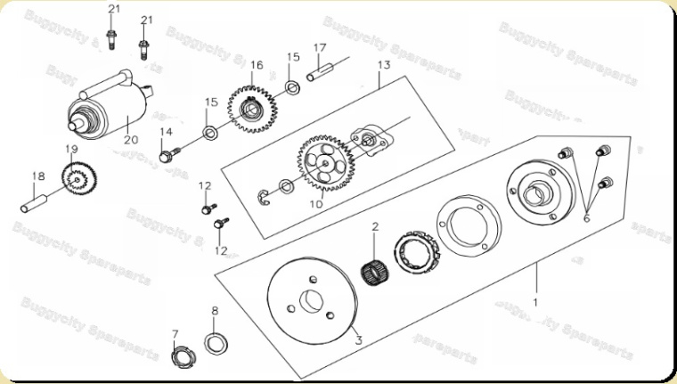 Startermotor, Ölpumpe, PGO Bugrider 200