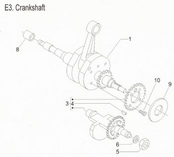 Nr.1 - Kurbelwelle, PGO Bugracer 500, Piaggio X9 500
