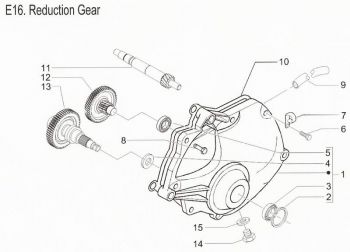 Nr.1 - Getriebedeckel mit Lagersatz, PGO Bugracer 500i