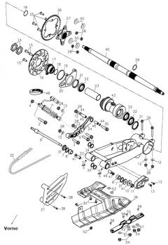 Radachse, hinten, Supermoto, Flat 1075mm, Adly Hurricane  Flat