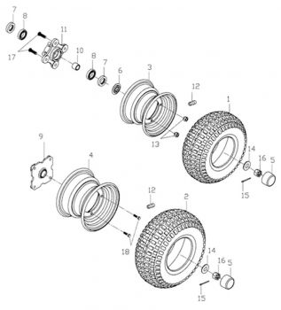 Nr.3 - Felge vorn für ATV 150 - 302 10x5,5 AT54 silber