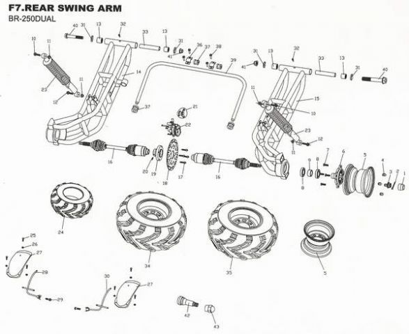 Schwingarm, hinten rechts, PGO Bugrider 250 DS