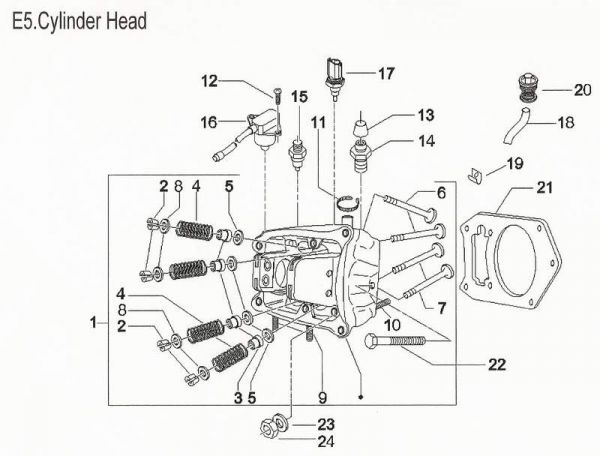 Nr.8 - Oberer Ventilsitzring, PGO Bugracer 500, Piaggio X9 500