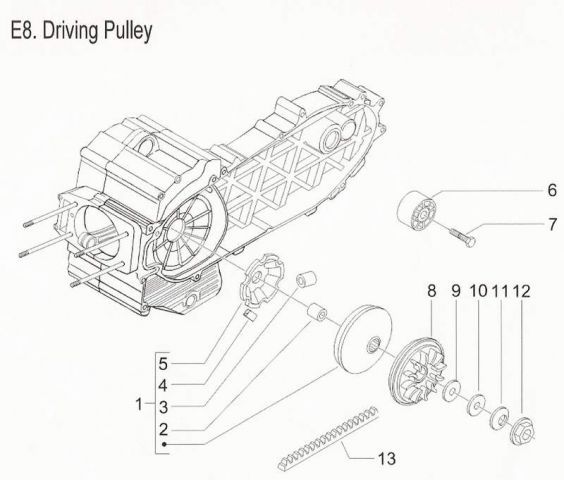 Nr.6 - Abstandsrolle,  PGO Bugracer 500, Piaggio X9 500