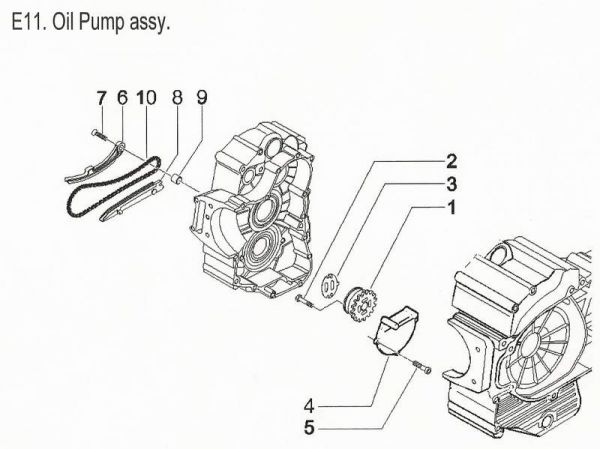 Nr.10 - Steuerkette, Ölpumpe, PGO Bugracer 500, Piaggio 500