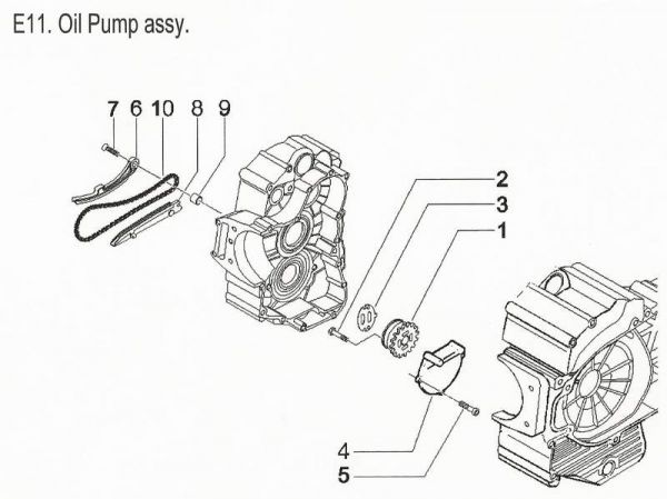 Nr.6 - Kettenführungsschiene, PGO Bugracer 500, Piaggio 500