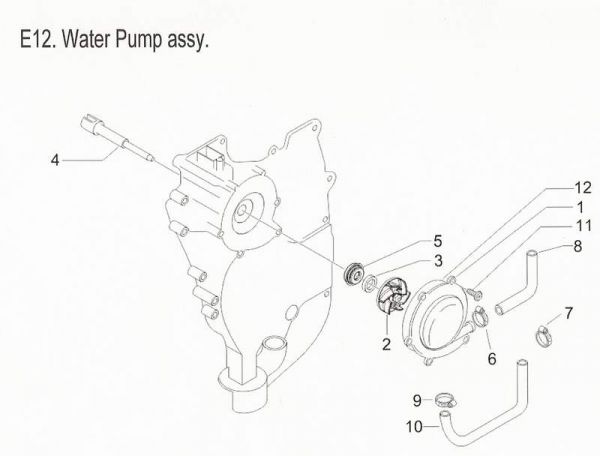 Nr.4 - Antriebswelle, Wasserpumpe, PGO Bugracer 500, Piaggio X9 500