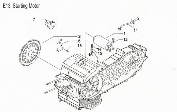Starter Zahnrad, PGO Bugracer 500i, Piaggio X9 Evolution 500