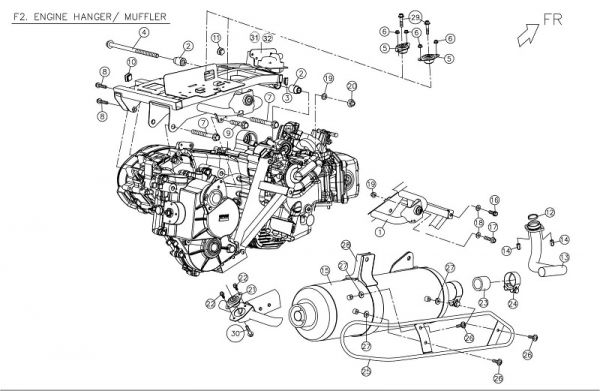 Nr.12 - Krümmerdichtung, PGO Bugracer 500i