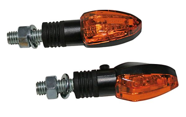 Halogen Blinker LIZZARD, schwarz, gelbes Glas, 12V/6W, E-geprüft, Paar