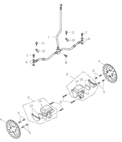 Nr.12 - Bremsbeläge 2x erford. ATV vorn