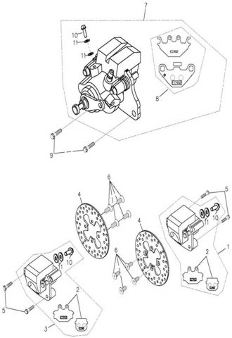 Nr.3 - Bremssattel kpl.vorne links Rot