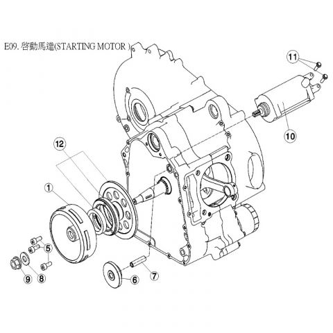 Zahnrad, Anlasser, PGO Bugracer 600i