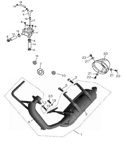 Schutzblech am Auspufftopf, Adly Buggy Minicar 320