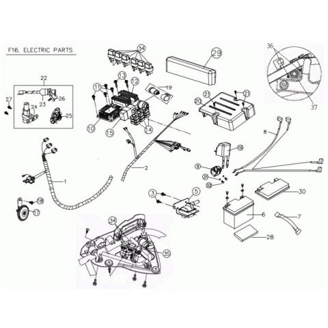 Batteriekabelsatz (+ / -), PGO Bugracer 600i