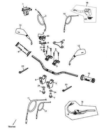 Reverse Switch Support, Lenker, Adly, Herkules, Hurricane 500